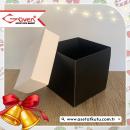 10x10x10 Cardboard Box with Black Base and White Cover