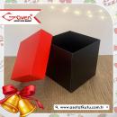 10x10x10 Cardboard Box with Black Base and Red Cover