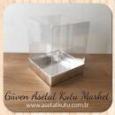 12x12x15 Silver Metallized Cardboard Box with Acetate Top