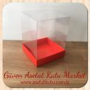 12x12x15 Box with Red Cardboard Bottom and Acetate Top
