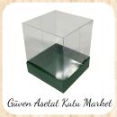 12x12x15 Box with Green Cardboard Bottom and Acetate Top