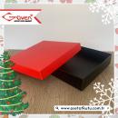15x15x3 Cardboard Box with Black Base and Red Cover