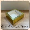 15x15x5 Metallic Gold Cardboard Box with PVC Window