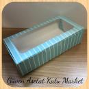 20x10x5 Blue and White Striped Cardboard Box with PVC Window