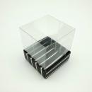 5x5x6 Box with Black and White Stripes on the Bottom and Acetate on the Top