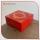 8x8x3.5 Complete Cardboard Box with Gold Palace Pattern on Red