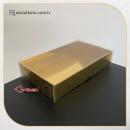9x15x3 Gold Metalized Cardboard Bottom Acetate Box