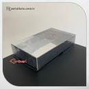  9x15x3 Box with Silver Metallized Cardboard Bottom and Acetate Top